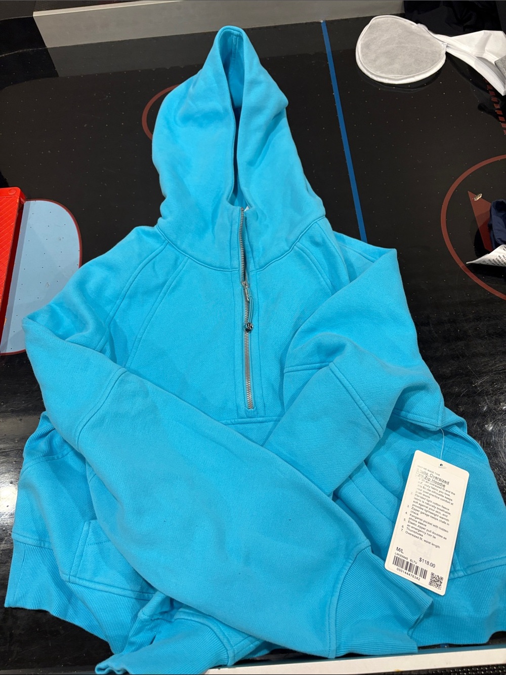 Bright Turquoise Half-Zip Hoodie